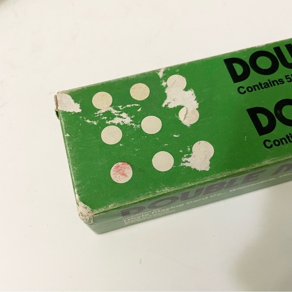Vtg Hoyle Double Nine Black 55 Wood Dominoes Original Green Box - Picture 8 of 16